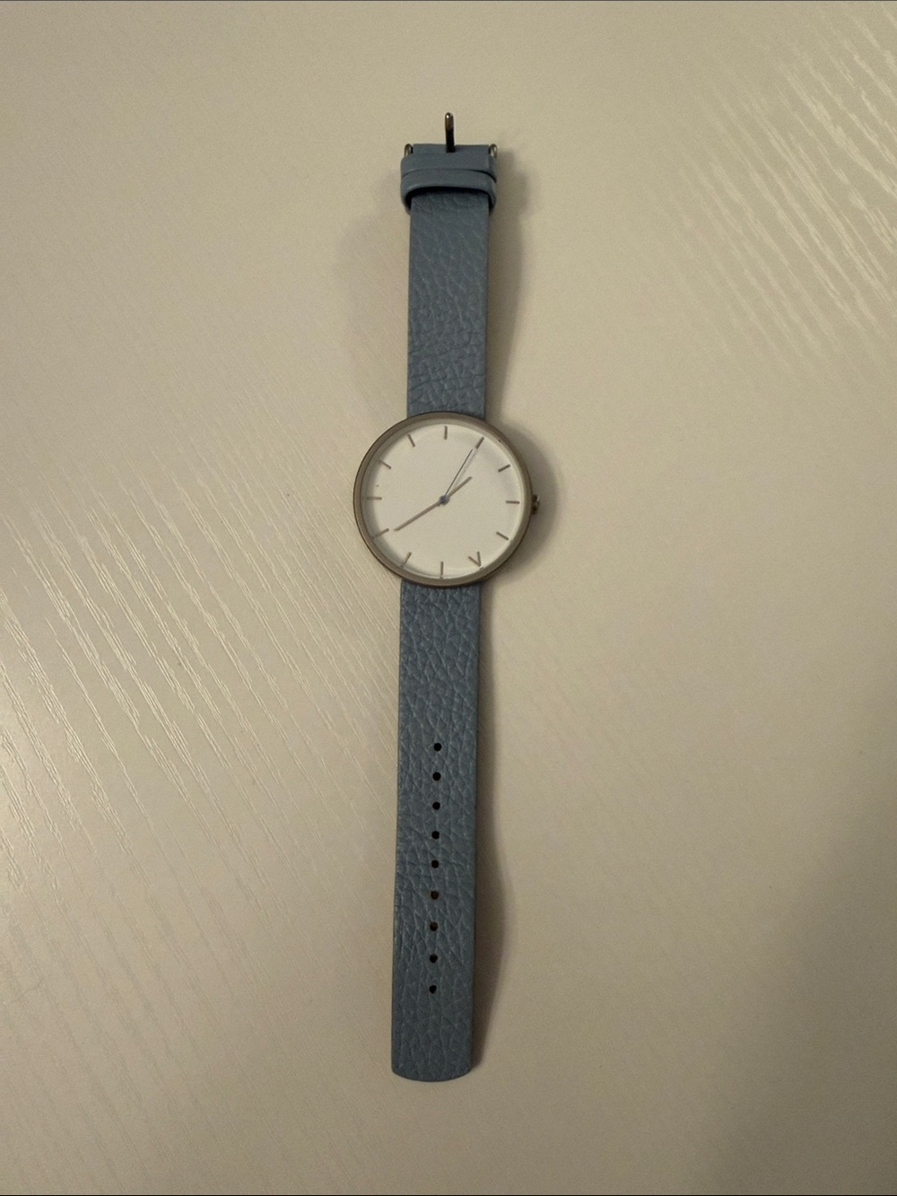 Minimalist Sky Blue Leather Strap Women’s Watch